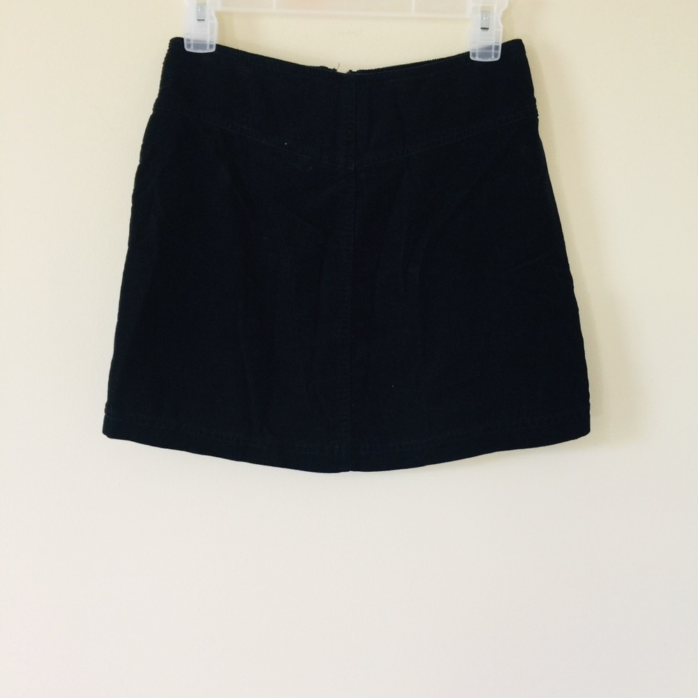 F21 Black Corduroy Zip Front Mini Skirt | 24 - Picture 3 of 6